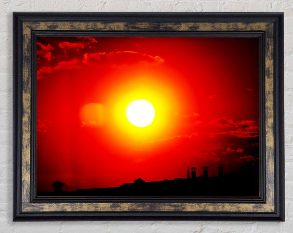 The Energy Of The Red Sun Framed Print