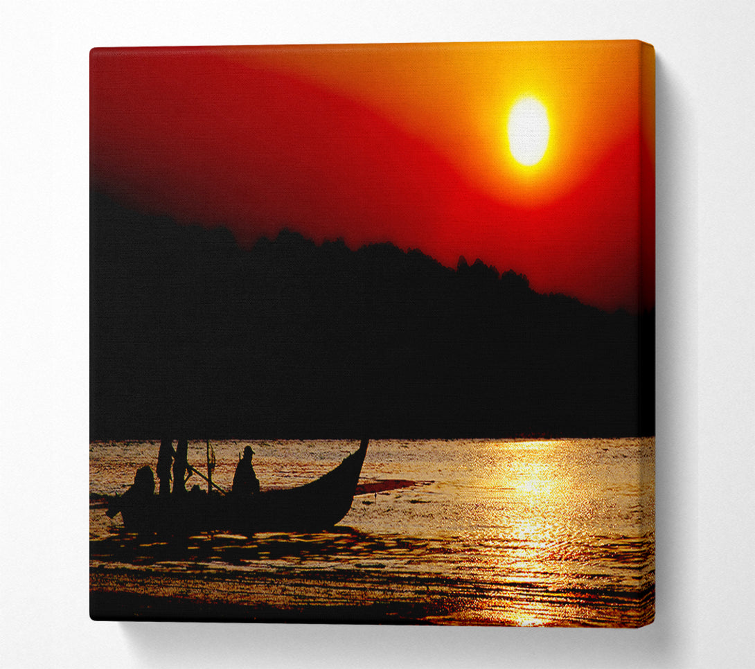  A Canvas Print of Fishing Under The Ocean Sun Canvas Art