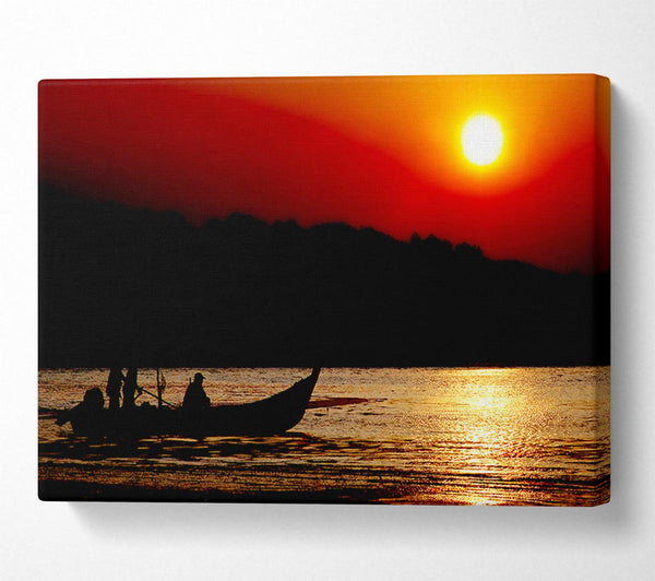  A Canvas Print of Fishing Under The Ocean Sun Canvas Art