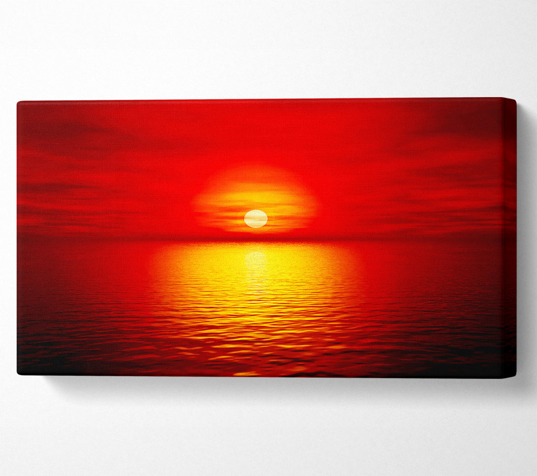  A Canvas Print of Red Skies Over The Golden Ocean Canvas Art