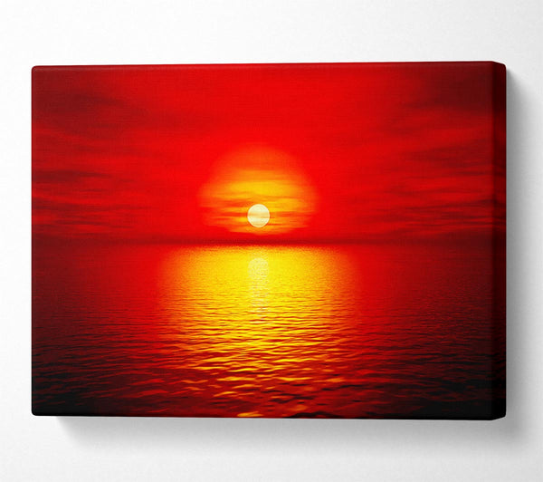  A Canvas Print of Red Skies Over The Golden Ocean Canvas Art