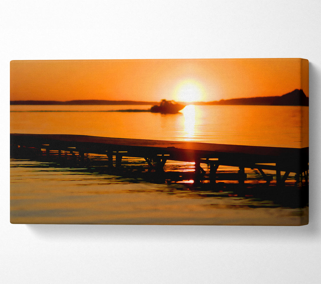  A Canvas Print of Peach Sunset Jetty Canvas Print