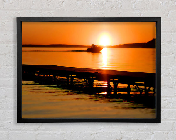 Peach Sunset Jetty Framed Print