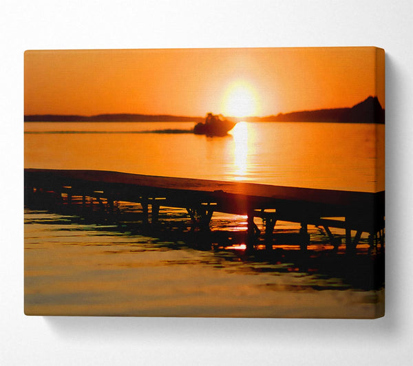  A Canvas Print of Peach Sunset Jetty Canvas Print