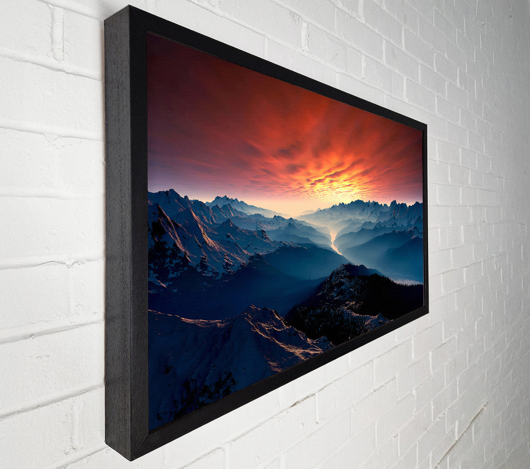  A Canvas Print of Stunning Snow Peaked Mountains At First Light Canvas Art