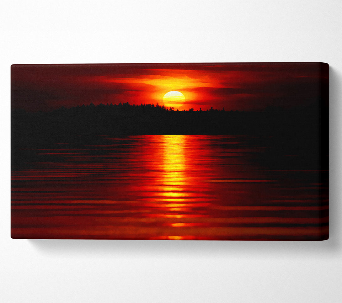  A Canvas Print of Red Lake Reflections Canvas Print