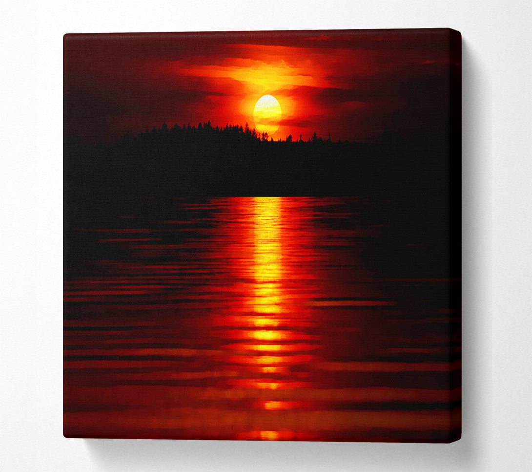 A Canvas Print of Red Lake Reflections Canvas Print