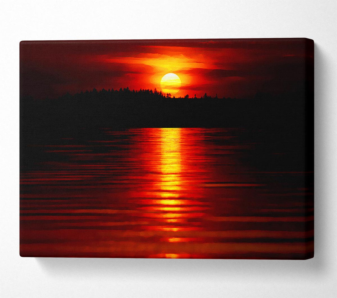  A Canvas Print of Red Lake Reflections Canvas Print