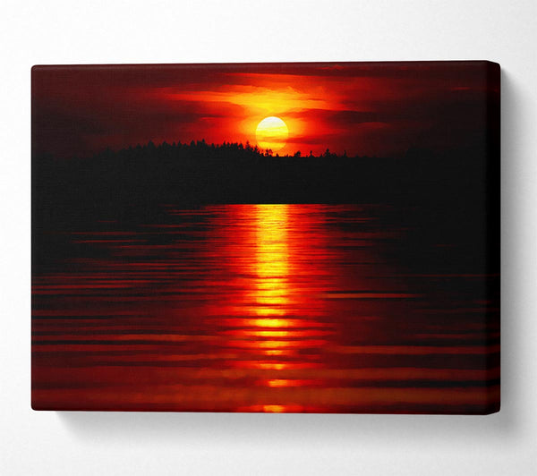  A Canvas Print of Red Lake Reflections Canvas Print