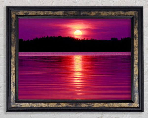 Pink Lake Reflections Framed Print