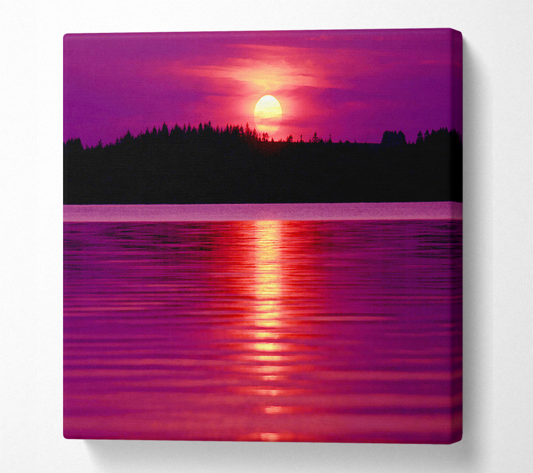  A Canvas Print of Pink Lake Reflections Canvas Art
