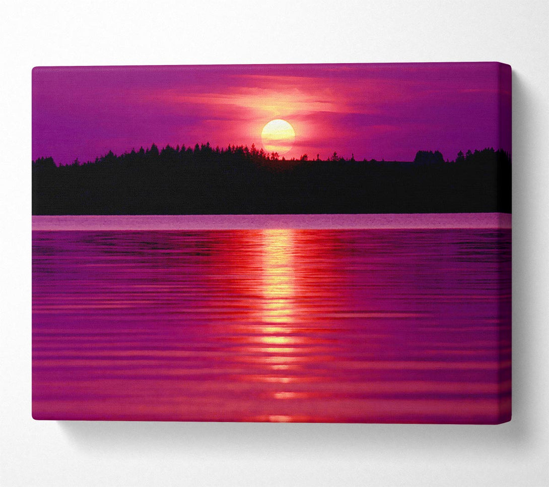  A Canvas Print of Pink Lake Reflections Canvas Art