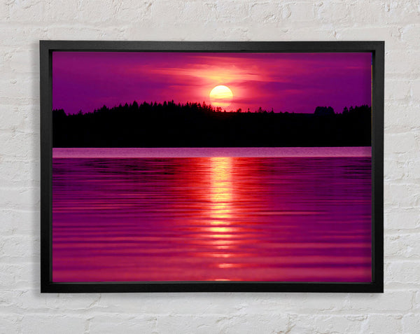 Pink Lake Reflections Framed Print