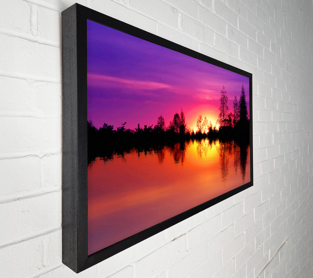  A Canvas Print of As The Sun Sets Over The Lake Canvas Wall Art