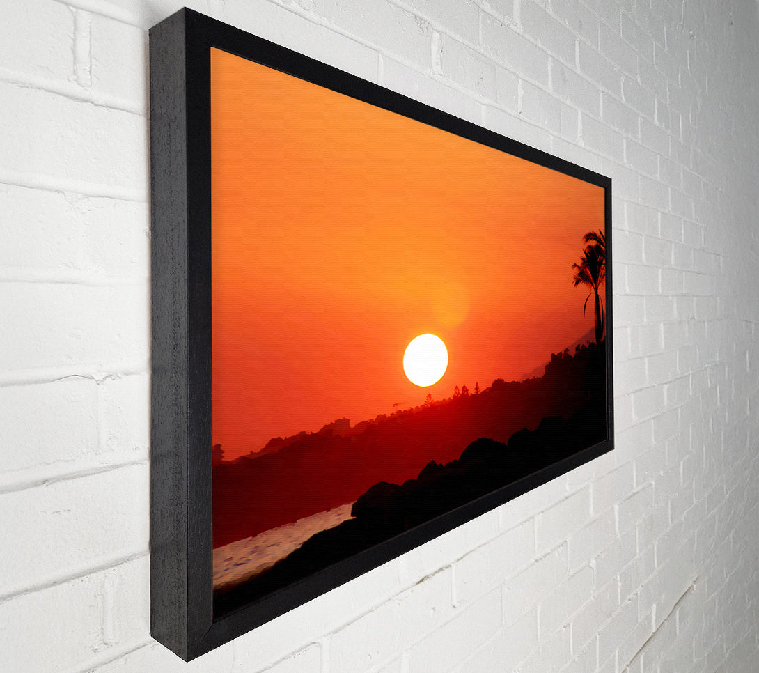 A Canvas Print of Peach Ocean Sunset Canvas Wall Art