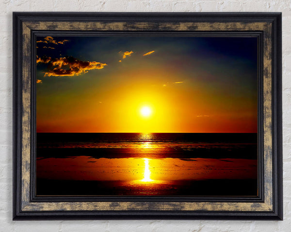 Piercing Yellow Sun Refections Framed Print