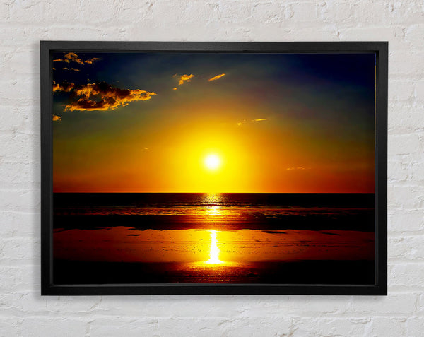 Piercing Yellow Sun Refections Framed Print