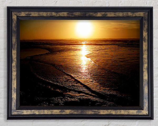 The Reflections Of The Ocean Sun Framed Print