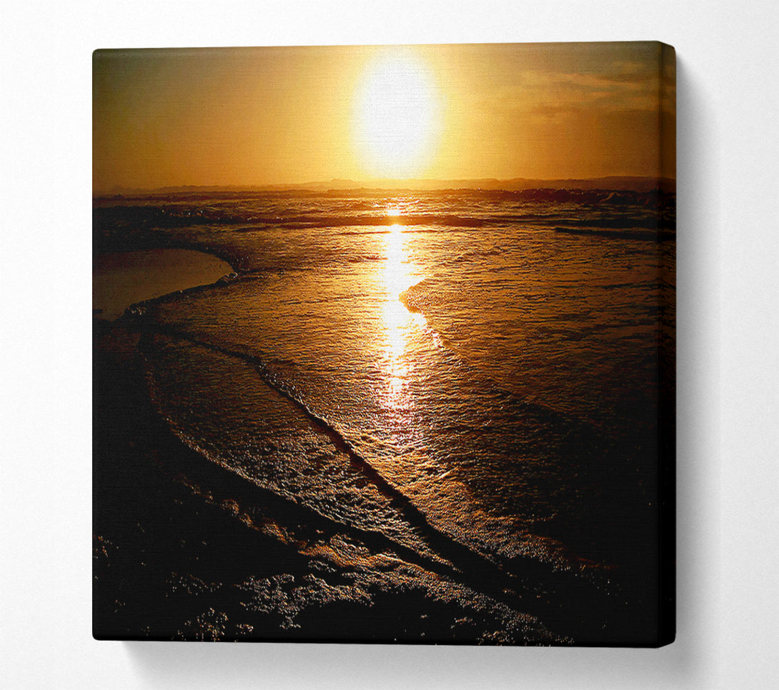  A Canvas Print of The Reflections Of The Ocean Sun Canvas Art