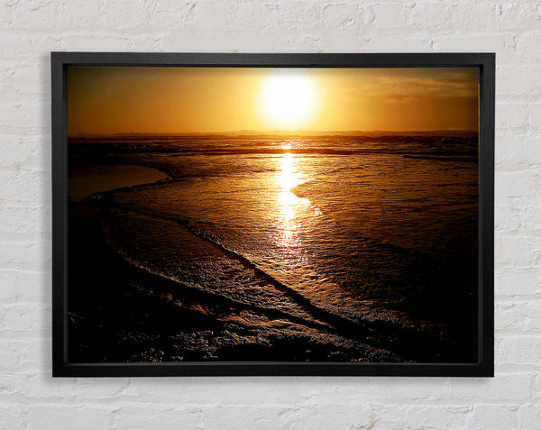 The Reflections Of The Ocean Sun Framed Print