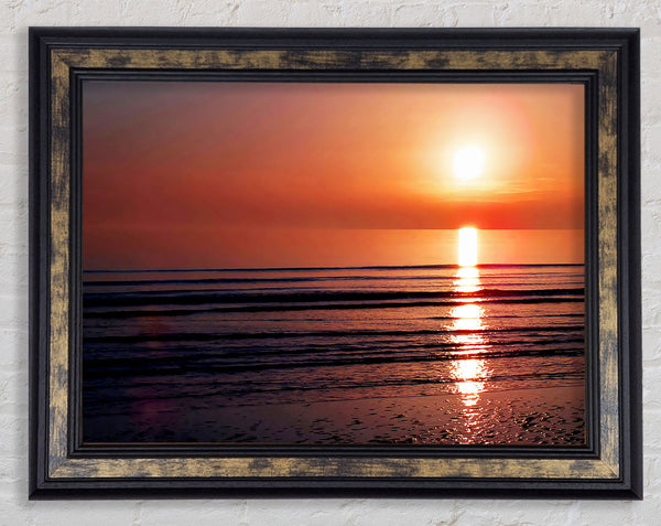 Peach Sun Reflection Framed Print