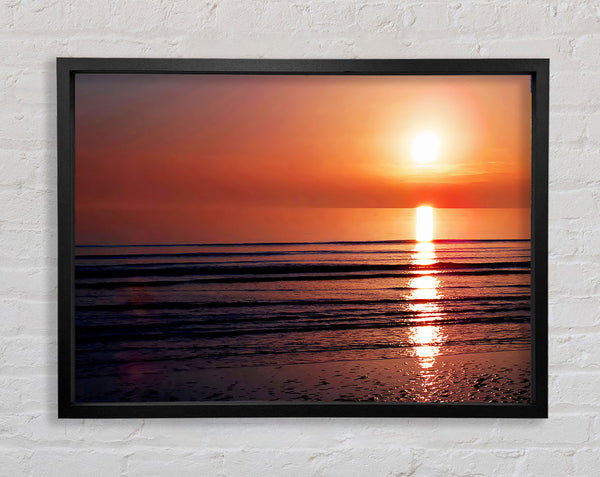 Peach Sun Reflection Framed Print