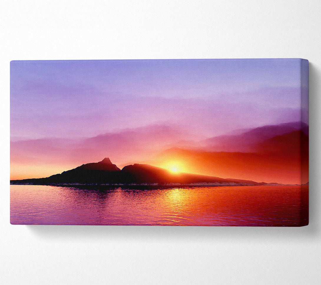  A Canvas Print of As The Sun Peeps Over The Mountain Ocean Canvas Wall Art