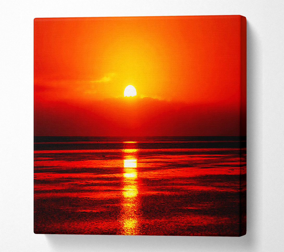  A Canvas Print of Reflections Of The Sun At Dusk Canvas Print