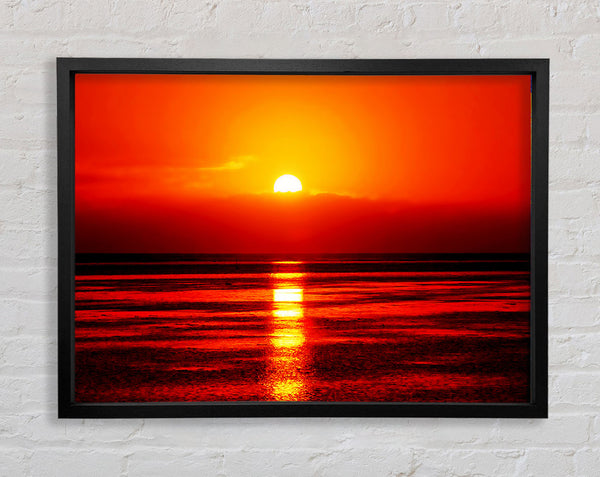 Reflections Of The Sun At Dusk Framed Print