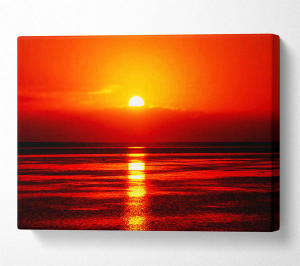  A Canvas Print of Reflections Of The Sun At Dusk Canvas Print
