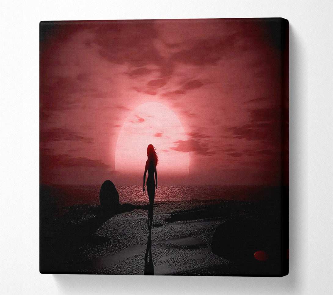  A Canvas Print of The Ocean Goddess Pink Grey Canvas Print