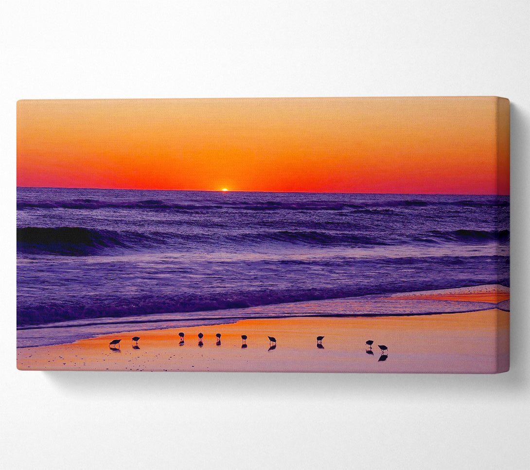  A Canvas Print of As The Sun Sets Over The Ocean Canvas Wall Art