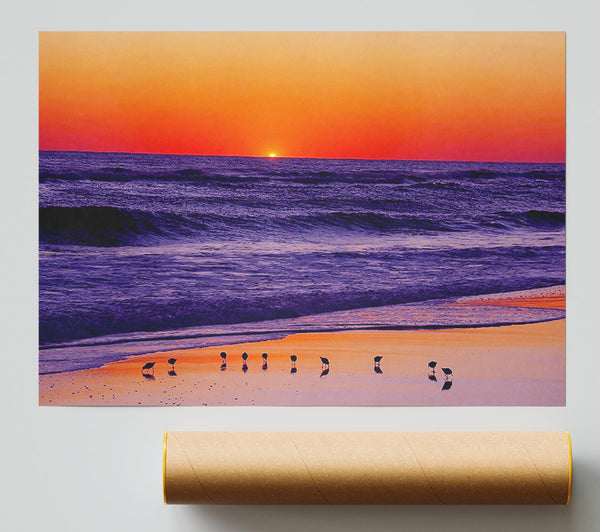 As The Sun Sets Over The Ocean Giclee Print