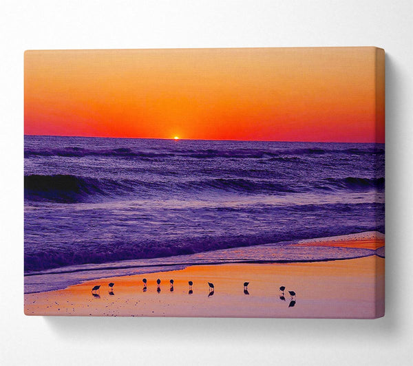  A Canvas Print of As The Sun Sets Over The Ocean Canvas Wall Art