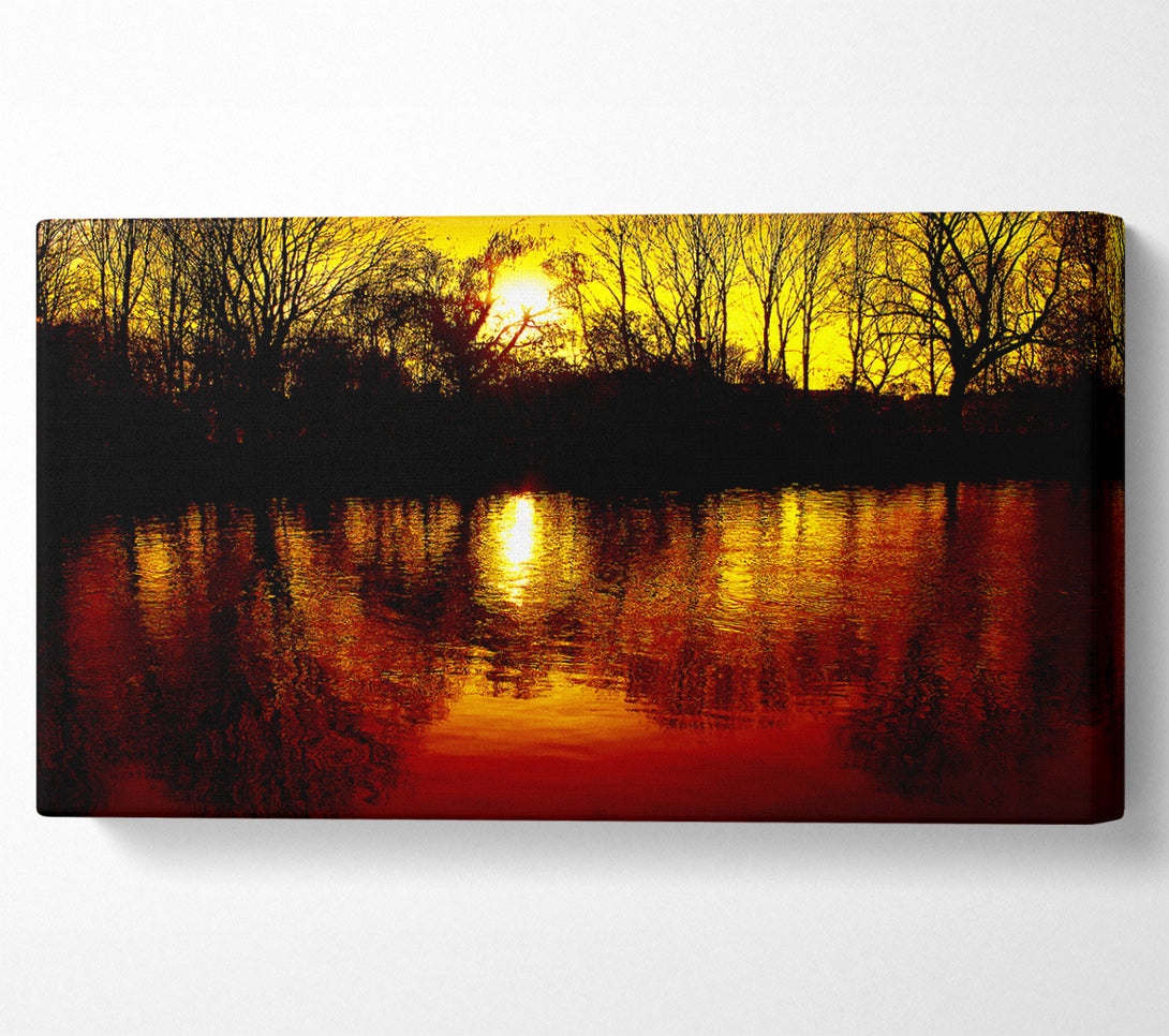  A Canvas Print of Ochre Lake Reflections At Sunset Canvas Print