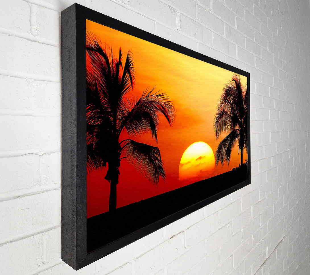  A Canvas Print of Sun Between The Palmtrees Canvas Wall Art