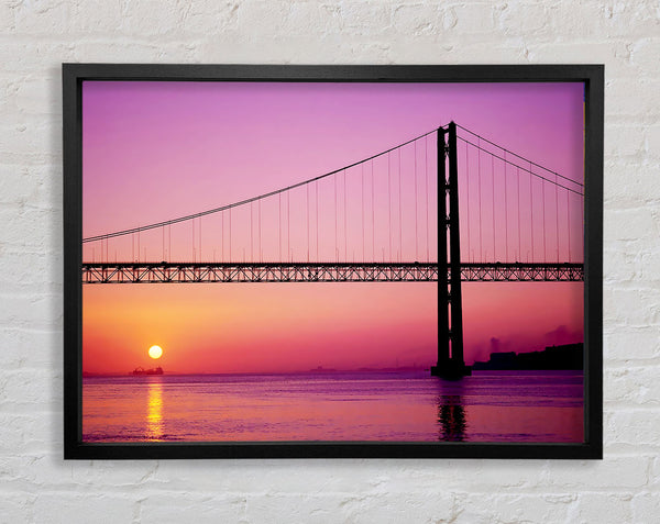 Sunset Bridge Framed Print