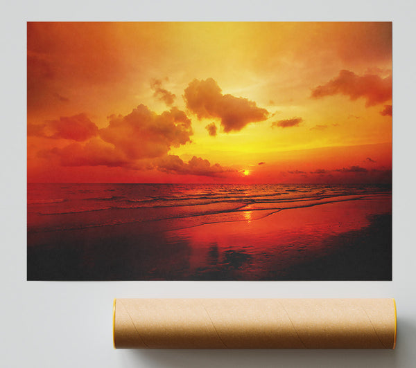 Distant Sunset Ocean Giclee Print