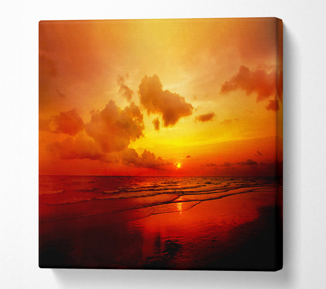  A Canvas Print of Distant Sunset Ocean Canvas Wall Art