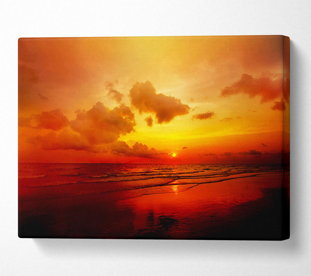  A Canvas Print of Distant Sunset Ocean Canvas Wall Art