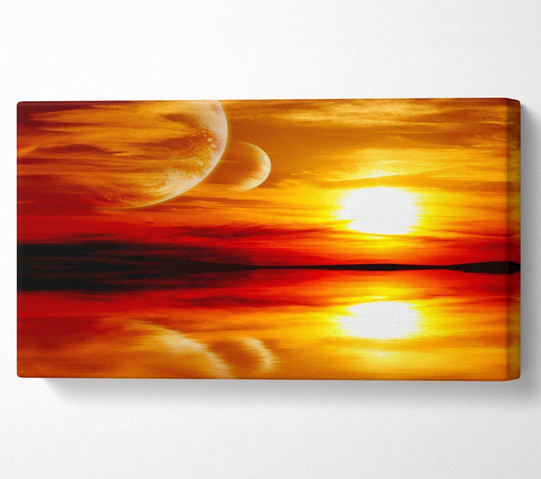  A Canvas Print of Stunning Planet Sunset Canvas Wall Art
