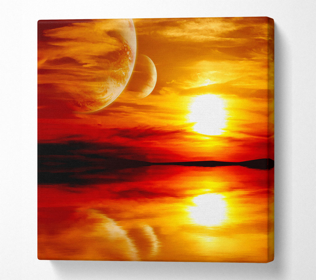  A Canvas Print of Stunning Planet Sunset Canvas Wall Art