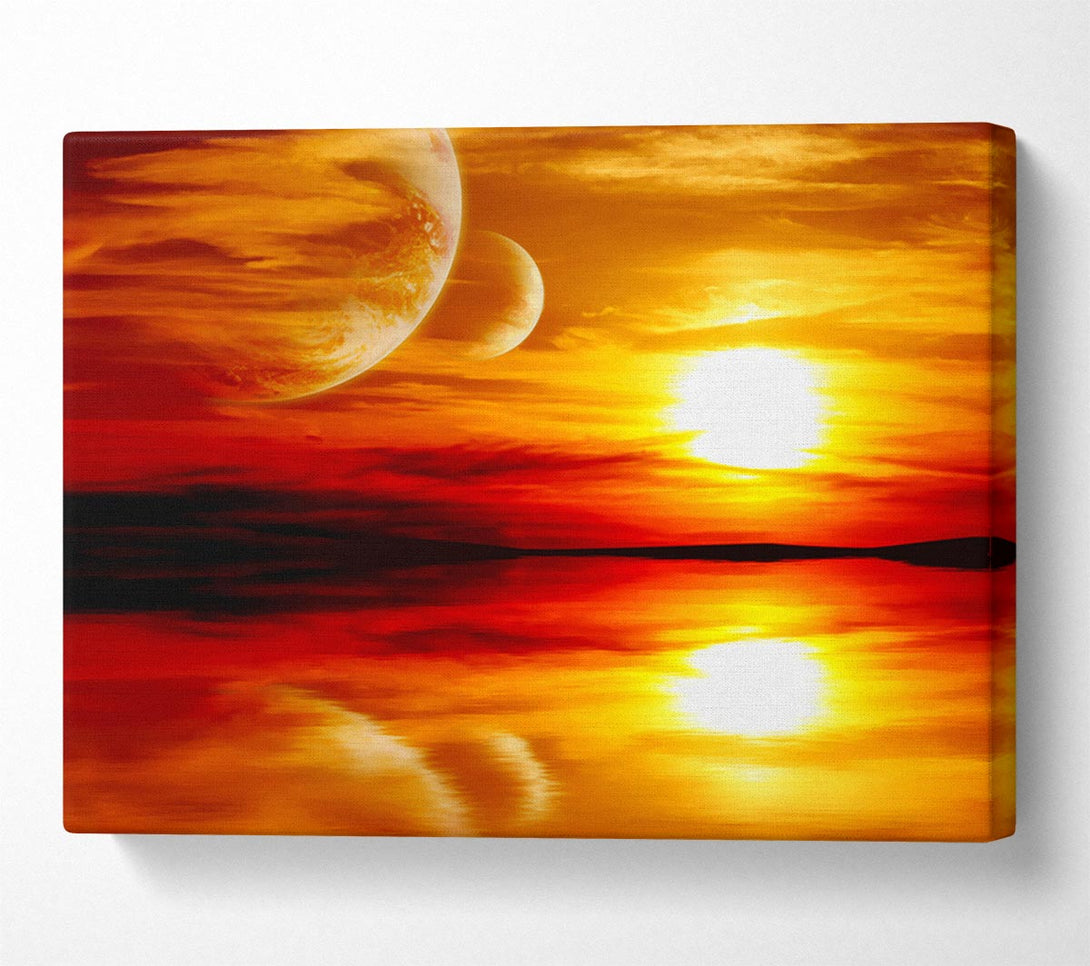  A Canvas Print of Stunning Planet Sunset Canvas Wall Art
