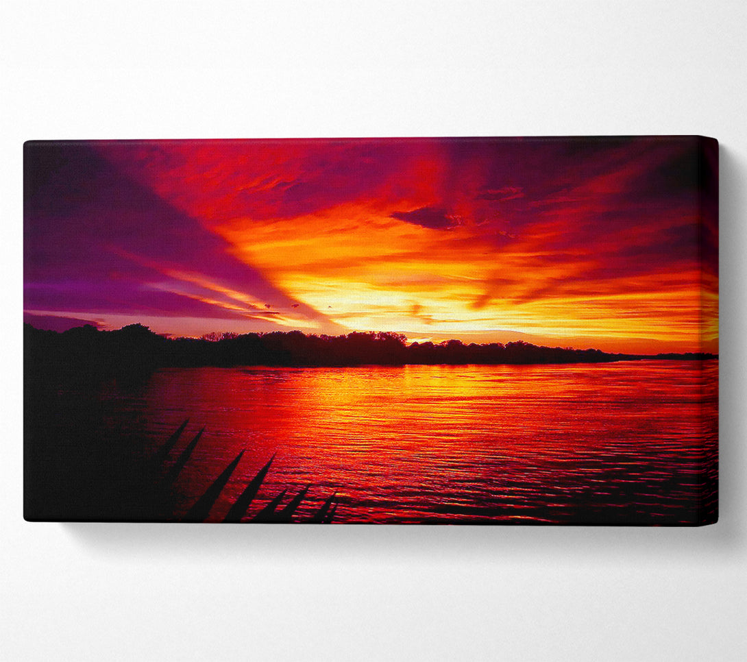  A Canvas Print of Red Mountain Lake 02 Canvas Art