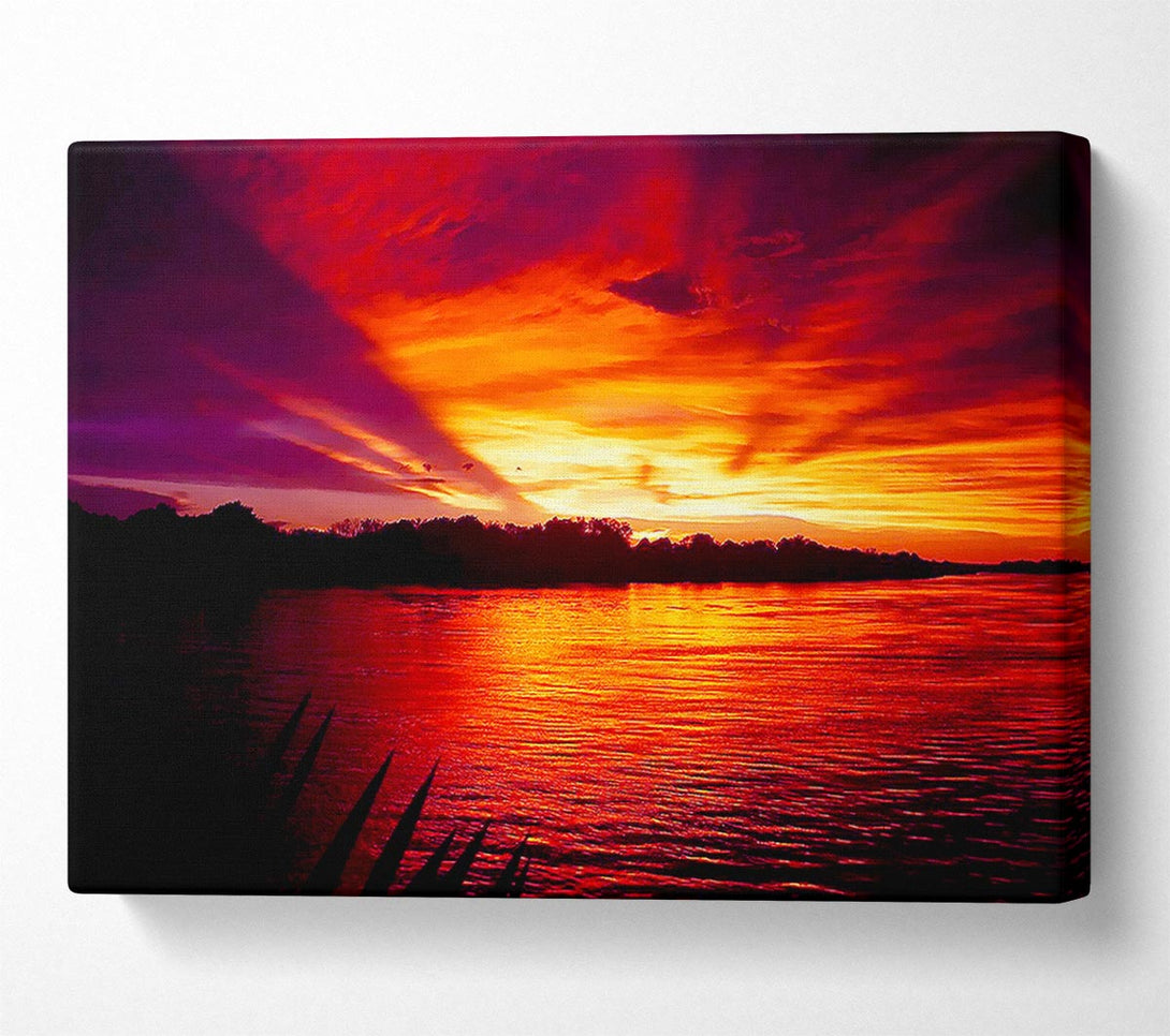  A Canvas Print of Red Mountain Lake 02 Canvas Art