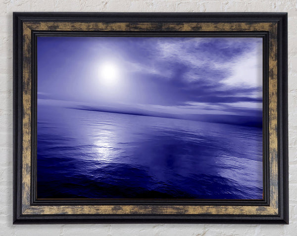 Reflecting Rays Blue Purple 02 Framed Print