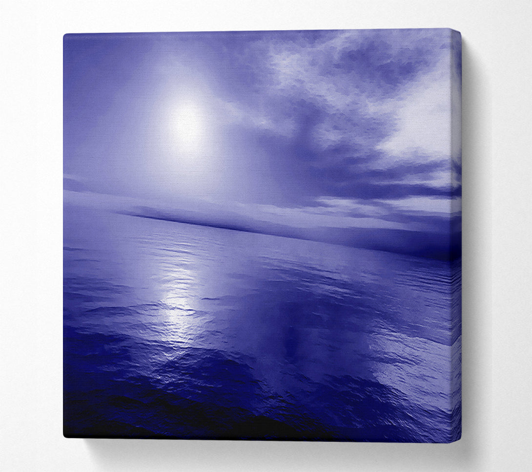  A Canvas Print of Reflecting Rays Blue Purple 02 Canvas Wall Art