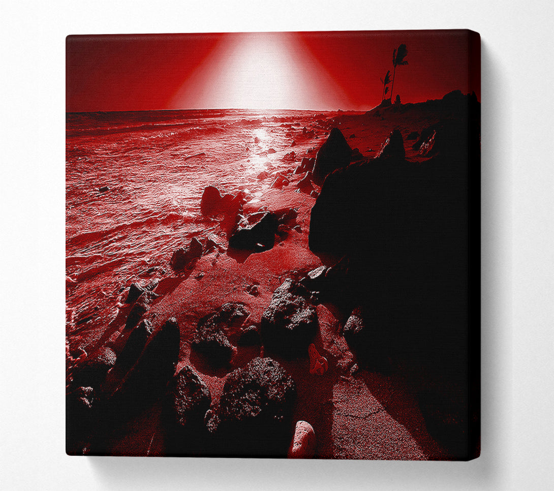  A Canvas Print of Evening Glow Red Canvas Art