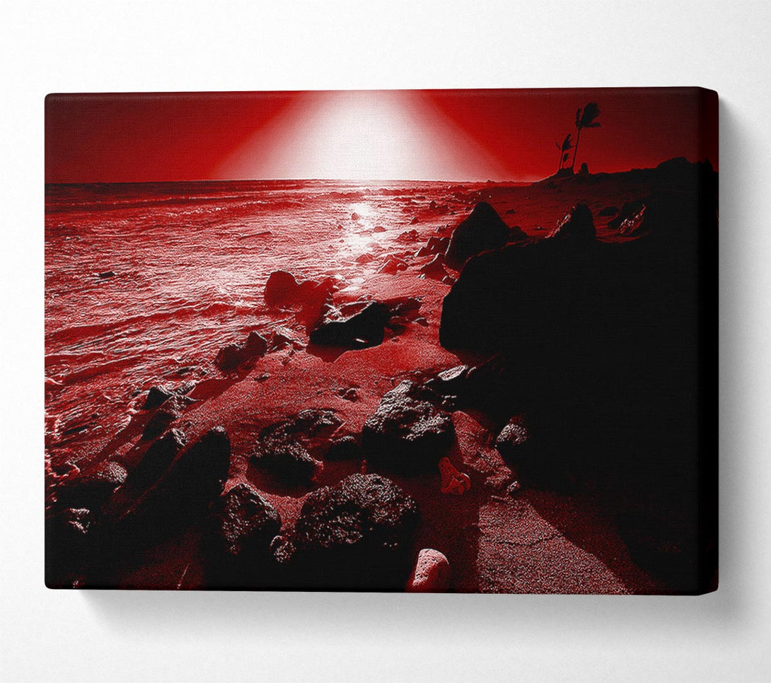  A Canvas Print of Evening Glow Red Canvas Art