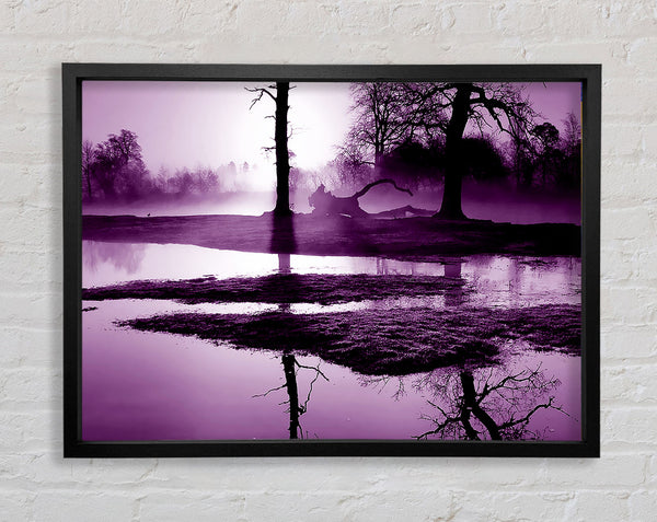 Sunset Forest Waters Purple Framed Print